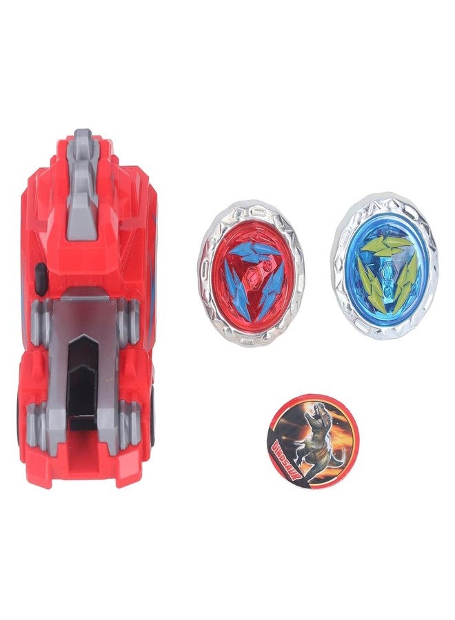 Samip LED Light Up Rotating Gyroscope Toys Cartoon Dinosaur Interactive Endless Fun Flashing Gyroscope (Red) - Image 2